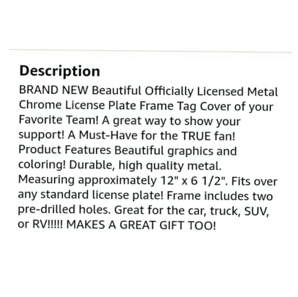 💥New Chicago Bears Licence Plate Frame - Picture 5 of 5